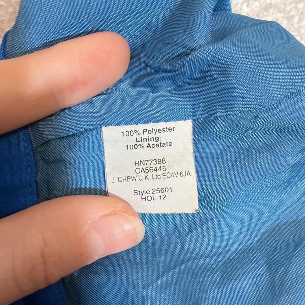 J.Crew Blue Teal Colorblock Pleated Mini Skirt with Pockets Style 25601 Size 8 - Picture 8 of 10